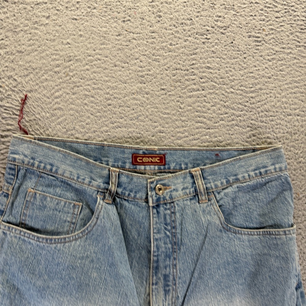 Vintage Conic Shorts Men's 36 Blue Cotton Denim Bermuda Baggy Faded Streetwear - Picture 2 of 12